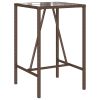 Outdoor Bar Table Brown 27.6"x27.6"x43.3" Poly Rattan