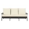 HIPS 3 Seater Sofa with Cushion, Outdoor Garden Sofa, Sofa Set for Porch, Poolside, Terrace, and Yard Grey/Beige