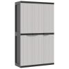 Outdoor Storage Cabinet Gray and Black 38.2"x14.6"x65" PP