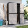 Outdoor Storage Cabinet Gray and Black 38.2"x14.6"x65" PP
