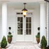 Rustic Outdoor Hanging Lantern, Weatherproof Vintage Pendant Light with Clear Glass Shade, Waterproof Exterior Lighting Fixture for Porch, Patio