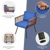3 Pieces Patio Bistro Furniture Set with Armrest and Soft Cushions