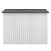 8' x 8' Outdoor Storage Shed, Metal Garden Shed with Double Sliding Doors, 4 Air Vents, Tool Storage House Shed for Yard, Patio, Lawn, White+Gray