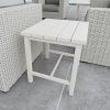 Durable Outdoor End Table - Solid Aluminum Construction, Whitewashed Birch Look - Natural Charm, Adjustable Levelers