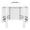 Garden Marquee with Curtains 141.7"x122.8"x104.3" White 0.6 oz/ft¬≤