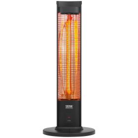 VEVOR Infrared Heater, 1500W Remote Control Electric Space Heater, Patio Heater w/ 3 Speeds & Timer & Tip-Over Protection, Outdoor/Outdoor for Bedroom