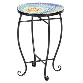 Artisasset Blue Hawaiian Sun Mosaic Round Terrace Bistro Table