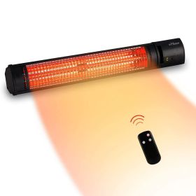 1500W Outdoor Patio Infrared Heater Electric Wall-Mounted with 2 Power Settings Remote Control