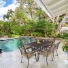 59in Desktop Mosaic Garden Cast Aluminum Table Bronze (WITHOUT CHAIRS)