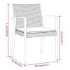 Patio Chairs with Cushions 2 pcs Brown 22.2"x22.4"x32.7" Poly Rattan