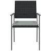 Patio Chairs with Cushions 2 pcs Black 21.3"x24.6"x35" Poly Rattan