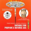 VEVOR 12 inch Round Drop-in Fire Pit Pan, Stainless Steel Fire Pit Burner Kit, Natural & Propane Gas Fire Pan with 92