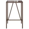 Outdoor Bar Table Brown 27.6"x27.6"x43.3" Poly Rattan