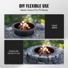 VEVOR Fire Pit Ring Round 36 Inch Outer Steel Liner DIY Campfire Ring Firepit