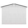 8' x 8' Outdoor Storage Shed, Metal Garden Shed with Double Sliding Doors, 4 Air Vents, Tool Storage House Shed for Yard, Patio, Lawn, White+Gray