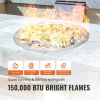 VEVOR 18 inch Round Drop-in Fire Pit Pan, Stainless Steel Fire Pit Burner Kit, Natural & Propane Gas Fire Pan with 150