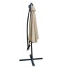 Tan 10 ft Outdoor Patio Umbrella Solar Powered LED Lighted Sun Shade Market Waterproof 8 Ribs Umbrella with Crank and Cross Base for Garden Deck Backy