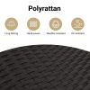 5 Piece Patio Sofa Set with Cushions Black Poly Rattan Acacia