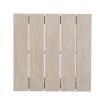 Durable Outdoor End Table - Solid Aluminum Construction, Whitewashed Birch Look - Natural Charm, Adjustable Levelers