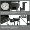 Barrel Charcoal Grill with Offset Smoker, All Metal Outdoor Smoker with Side Table and Wheels for Outdoor Garden Patio and Backyard Cooking
