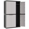 Outdoor Storage Cabinet Gray and Black 38.2"x14.6"x65" PP