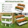 4PCS Elevated Planting Box White