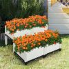 4PCS Elevated Planting Box White