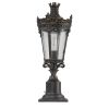 Vintage Crown Outdoor Post Lantern, Waterproof Decorative Table Lamp with Clear Glass Shade and Antique Metal Base for Garden, Patio, Porch