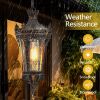 Antique Crown Outdoor Hanging Lantern, Waterproof Vintage Pendant Light with Ornate Metal Design and Clear Glass for Patio, Garden, Porch
