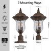 Vintage Outdoor Lamp Post Light, Waterproof Garden Patio Lantern with Clear Glass Shade, Classic Bronze Finish, Ideal for Yard, Porch, Walkway