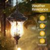 Rustic Outdoor Hanging Lantern, Weatherproof Vintage Pendant Light with Clear Glass Shade, Waterproof Exterior Lighting Fixture for Porch, Patio