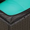 Patio Chair Armless with Cushions Black Poly Rattan