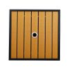 Outdoor Wicker Side Table with Umbrella Hole & Storage Space, Square PE Rattan End Table for Patio Garden Poolside Deck Brown