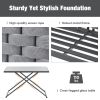 TOPMAX 5-Piece Modern Patio Sectional Sofa Set Outdoor Woven Rope Furniture Set with Glass Table and Cushions, Gray+Beige
