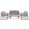 4 Piece Outdoor Patio Lounge Conversation Set