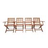 Foldable Patio Dining Set, 4 Folding Chairs, Indoor and outdoor universal, Teak