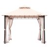 VEVOR Patio Gazebo for 6-8 Person, 10 x 10 FT Backyard Gazebo, with Mosquito Netting, Metal Frame, and PU Coated 180G Polyester