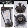 Vintage Crown Outdoor Post Lantern, Waterproof Decorative Table Lamp with Clear Glass Shade and Antique Metal Base for Garden, Patio, Porch