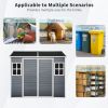 8 x 6ft Resin Outdoor Storage Shed Waterproof Shed with Floor & Two Windows & Lockable Door, Tool Shed for Garden, Patio, Backyard ,Black