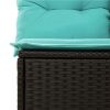 Patio Chair Armless with Cushions Black Poly Rattan