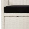Patio Chairs with Cushions 4 pcs Poly Rattan White