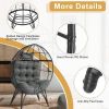 Wicker Egg Chair, Oversized Indoor Outdoor Lounger with Soft Cushions, Teardrop Cuddle Seat for Patio Porch Backyard Living Room Balcony