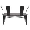 Outdoor Bench Porch Bench Metal, Industrial Vintage Mid-Century Dining Bench, Indoor Dining Table Bench Entryway Bench, Patio Seating for Yard