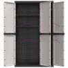 Outdoor Storage Cabinet Gray and Black 38.2"x14.6"x65" PP