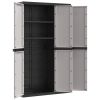 Outdoor Storage Cabinet Gray and Black 38.2"x14.6"x65" PP