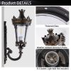 Vintage Outdoor Wall Lantern, Waterproof Exterior Wall Sconce with Crown Top and Clear Glass, Decorative Outdoor Lighting Fixture for Patio, Garden