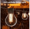 25-light 50ft Indoor/Outdoor Plug-in Integrated LED Globe String Lights with Dimmer Timer, Bluetooth App Control