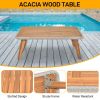 4 Piece Patio Furniture Set, Outdoor Acacia Wood Conversation Set, All-Weather Rope Sofa Set with Coffee Table, Loveseat