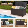 50 Gallon Outdoor Wicker Storage Box with Zippered Liner