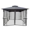 10x10 Outdoor Patio Gazebo Canopy Tent With Ventilated Double Roof And Mosquito net(Detachable Mesh Screen On All Sides),Suitable for Lawn, Garden